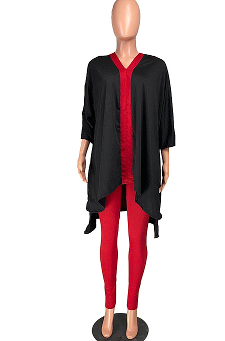 Fashion Casual Color Matching V Neck Two-Piece NYZ8008
