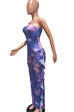 Digital Printing His Trousers Black Fungus Edge Net Yarn Spliced Jumpsuits BN9270