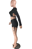 Fshion Bind Drwsting Pure Color Casual Two-Piece NYZ6001