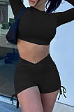 Fshion Bind Drwsting Pure Color Casual Two-Piece NYZ6001
