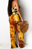Sleeveless Loose Ruffle Tie Dye Casual Jumpsuit ED8265
