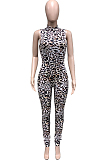Fashion Cultivate One's Morality Sleeveless Leopard Print Jumpsuits KY3055