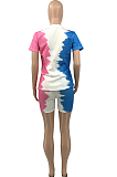 Fashion Color Matching Print Sport Two-Piece KY3062