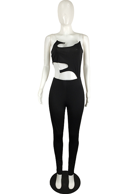 Pure Color Sling Slessless Milk Fiber Jumpsuits QY5050
