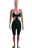 Sexy Pure Color Pit Bar Tight Sling Jumpsuit QZ4334