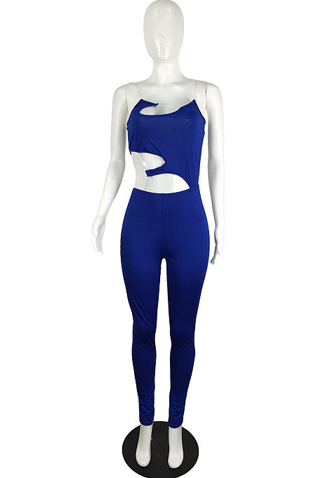Pure Color Sling Slessless Milk Fiber Jumpsuits QY5050