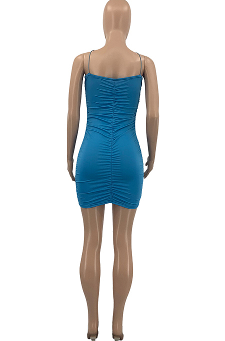 Sexy Cultivate One's Morality Shirred Detail Off Shoulder Sling Dress PQ8033