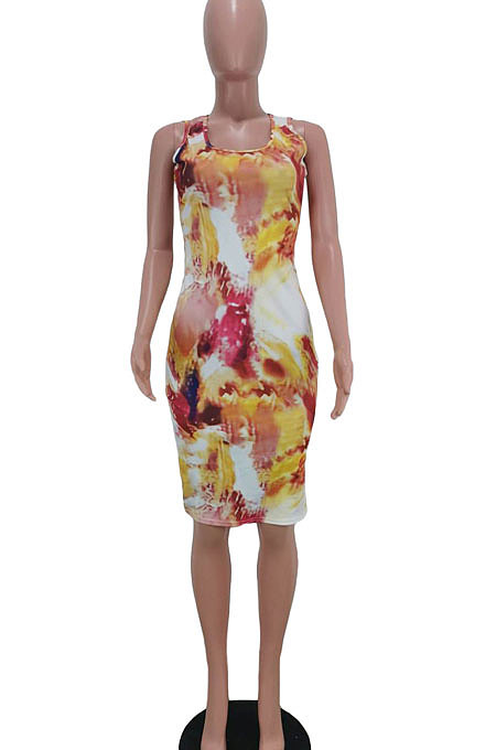Euramerican Women Fashion Tie Dye Sleeveless Mini Dress AYM5003