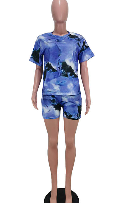 Trendy Sets Tie Dye Printing Casual Shorts Sets AYM5004