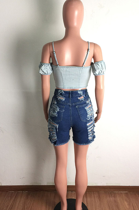Water Washing Worn Out Sexy Cowboy Shorts LA3261
