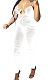 Shirred Detail Net Yarn Tight Sexy Bodycon Jumpsuits NK233