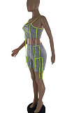 Fashion Women Stripe Spliced Sexy Shorts Sets S6281