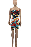 Colorful Print Sexy Cultivate One's Morality Boob Tube Top Jumpsuit PQ8026