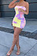 Tie Dye Sexy Cute Ruffle Chest Warp Mini Dress MOL139
