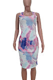 Euramerican Women Fashion Tie Dye Sleeveless Mini Dress AYM5003