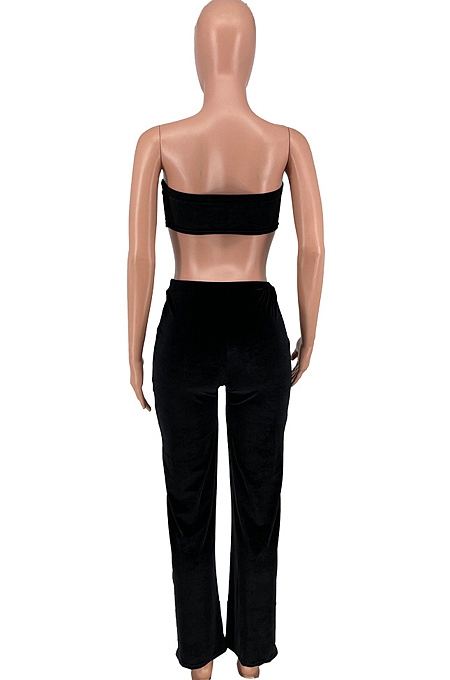 Korea Velvet Boob Tube Top Loose Two-Piece CYY8079