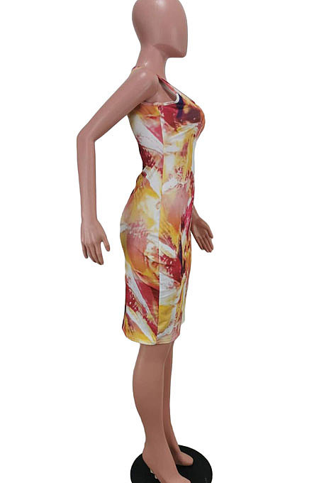 Euramerican Women Fashion Tie Dye Sleeveless Mini Dress AYM5003