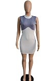 Sexy Package Hip Sleeveless Spliced Dress MK008