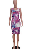 Euramerican Women Fashion Tie Dye Sleeveless Mini Dress AYM5003