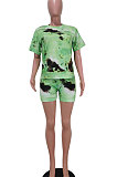 Trendy Sets Tie Dye Printing Casual Shorts Sets AYM5004