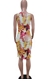 Euramerican Women Fashion Tie Dye Sleeveless Mini Dress AYM5003