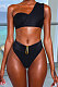 Pure Color Whorl High Waist Bikini Two Pieces Swimsuits DYF1066