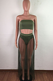 WHOLESALE | Fashion Fold Net Yarn Perspective Sexy Boob Tube Top Two-Piece LA3263