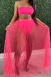 WHOLESALE | Fashion Fold Net Yarn Perspective Sexy Boob Tube Top Two-Piece LA3263