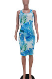 Euramerican Women Fashion Tie Dye Sleeveless Mini Dress AYM5003