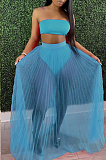 WHOLESALE | Fashion Fold Net Yarn Perspective Sexy Boob Tube Top Two-Piece LA3263
