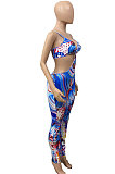 Casual Sexy Tie Dye Gallus Printing Bodycon Jumpsuits XT8843
