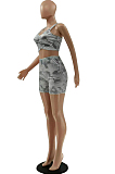 Fashion Casual Camouflage Vest Shorts Two-Piece LSZ9073