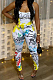 Sexy Women Graffiti Print Bind Jumpsuit WM2320