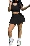 Fashion Sexy Prue Color Cultivate One's Morality Vest Culottes Two-Piece SM9158