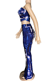 Fashion Sexy Boob Tube Top Flare Pants Tie Dye Two-Piece WM2331
