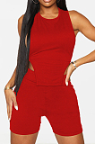 Fashion Pure Color Halterneck Bind Loose Sport Two-Piece SM9166