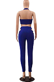 Fashion Women Hang A Neck Vest Hole Parts Two-Piece LSZ9077