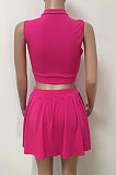 Women Sleeveless Dressy Shorts Pure Color Skirts Sest LD9140
