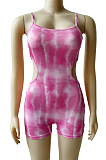 Fashion Hollow Out Tie Dye Sling Jumpsuit WM2141