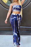 Fashion Sexy Boob Tube Top Flare Pants Tie Dye Two-Piece WM2331