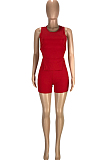 Fashion Pure Color Halterneck Bind Loose Sport Two-Piece SM9166