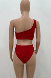 Sexy Women Net Yarn Pure Color Pit Bar Three-Piece YX9275