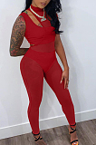 Sexy Women Net Yarn Pure Color Pit Bar Three-Piece YX9275
