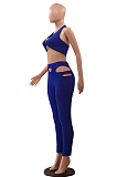 Fashion Women Hang A Neck Vest Hole Parts Two-Piece LSZ9077