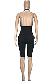 Casual Sexy Pure Color Ankle Strap Bind Hang A Neck Halterneck Jumpsuit SM9168