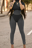 Sexy Women Net Yarn Pure Color Pit Bar Three-Piece YX9275