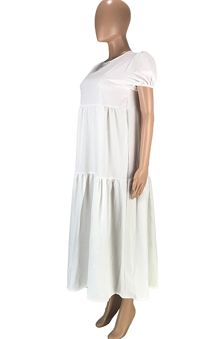 Fashion Casual Pure Color Stealth Zipper Loose Dresses SM9157 