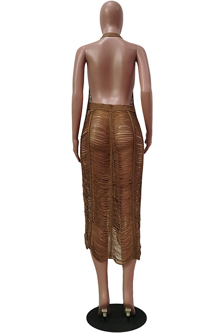Sexy Perspective Hollow Out Beach Dress TRS1129