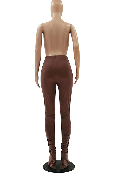 Fashion Fold Zipper Hole Casual Pants LSZ9068