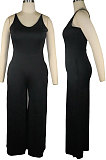 Women Pure Color Vest Wide Leg Jumpsuits QQM4274